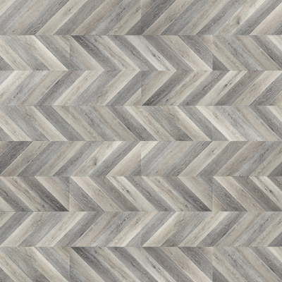 Grey fishbone wood floor