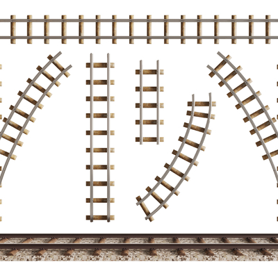 Modern Train Track Rails