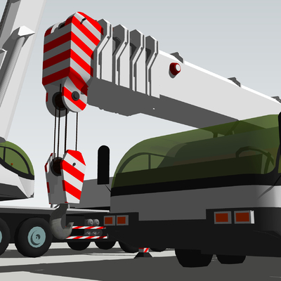 Truck Crane Police Car