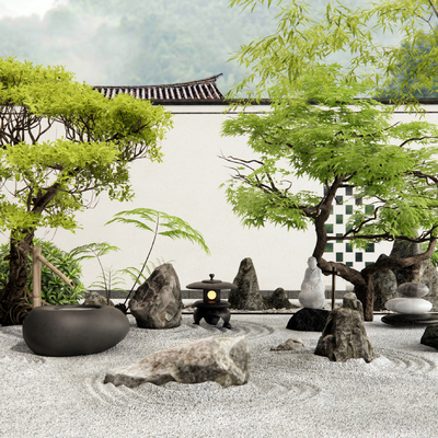 Japanese-style dry landscape Garden Landscape