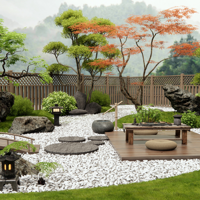 Japanese-style dry landscape Garden Landscape