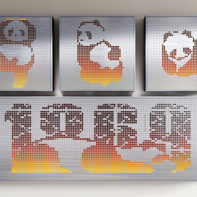 Panda Perforated Panel Wall Decoration