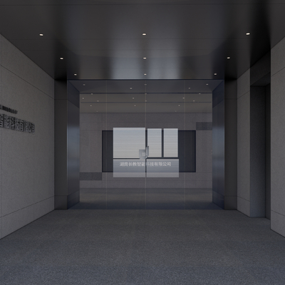 Modern elevator aisle