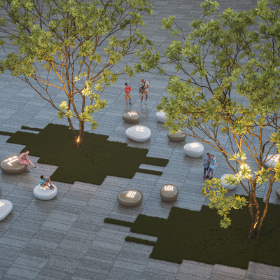 Landscape seat Cultural stool Tree pool seat