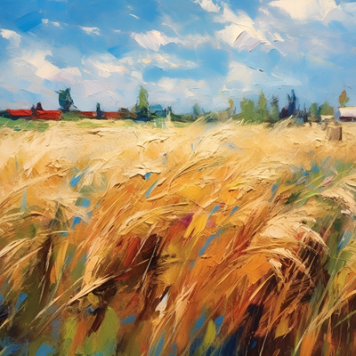 Color Wheat Field Oil Painting Decorative Painting