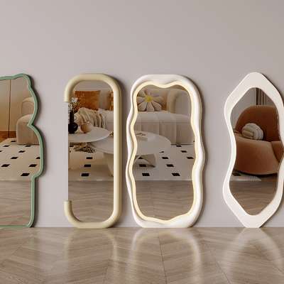 Full-body mirror shaped mirror art mirror creative floor mirror