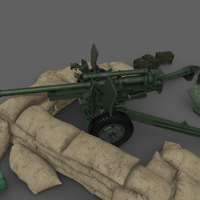 artillery position sandbag howitzer