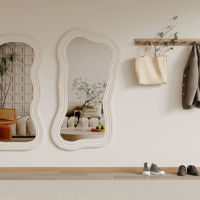 Cream Style Full-length Mirror Clothes Hook