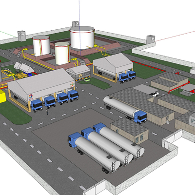 Aerial view of oil storage plant