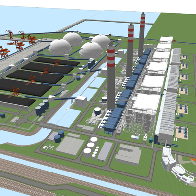 Oil Refining Plant Bird's Eye View