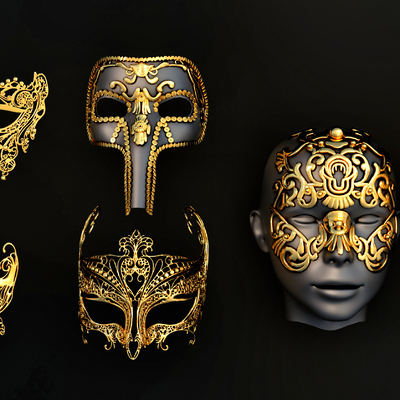 Gold Mask Gold Jewelry Prom Mask