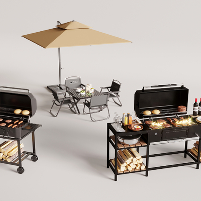 BBQ Oven Outdoor Dining Table and Chair