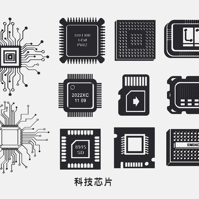 Technology elements CPU chip circuit board