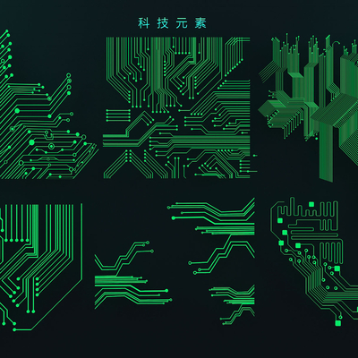 Science and technology elements circuit board CPU chip wall decoration