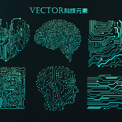 Science and technology elements wall decoration circuit board