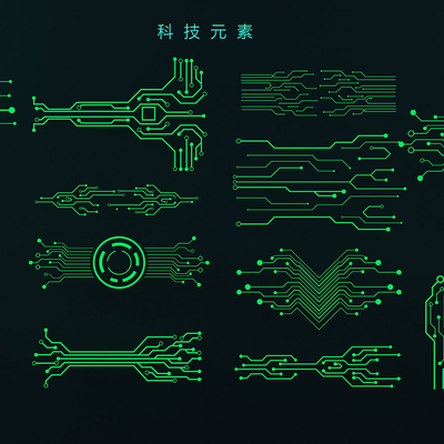 Science and technology elements circuit board CPU chip wall decoration