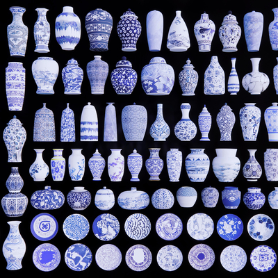 New Chinese-style Blue and White Porcelain Ceramic Vase