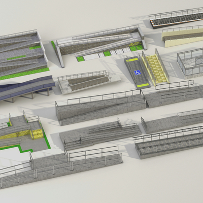 Barrier-free ramp, aisle fence, disabled access