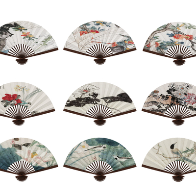 Neo-Chinese Style Palace Fan Folding Fan Wall Decoration