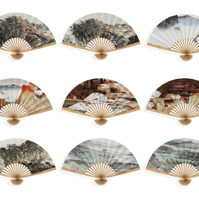 Neo-Chinese Style Palace Fan Folding Fan Wall Decoration