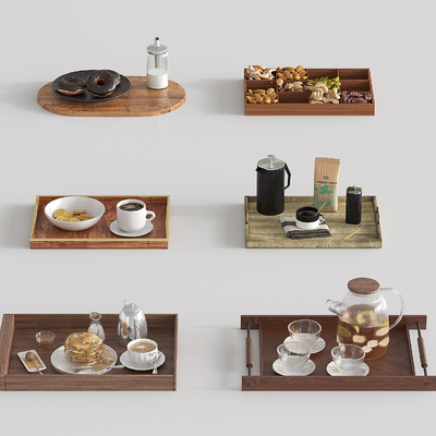 solid wood tray food dried fruit coffee