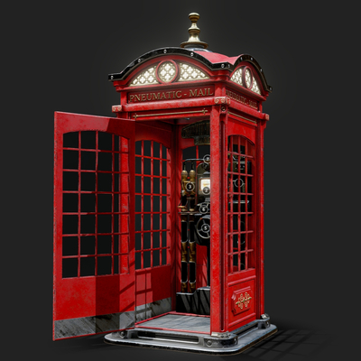 European-style telephone booth