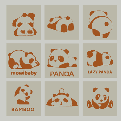 Panda Cartoon Icon Silhouette Wall Sticker