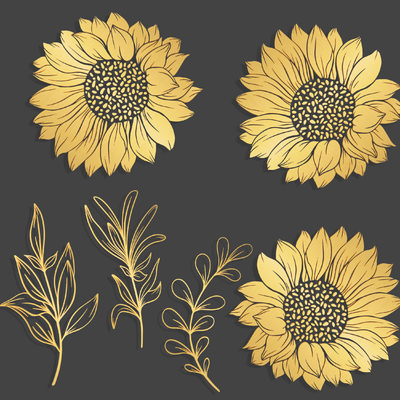 Sunflower Pattern Silhouette