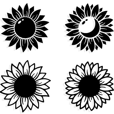 Sunflower Pattern Silhouette