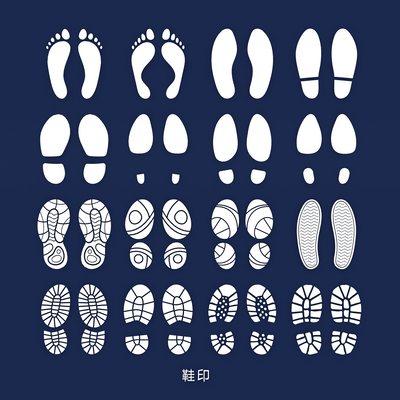 Shoe print sole pattern human footprint cartoon pattern