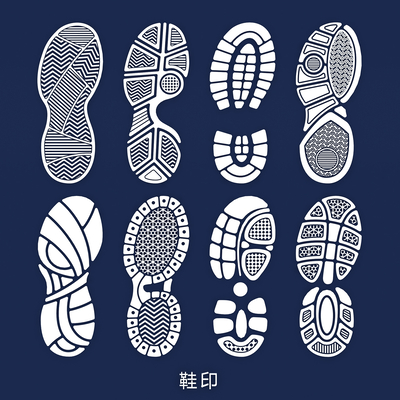 Shoe print sole pattern human footprint illustration