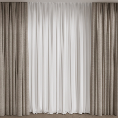 Modern Fabric Curtain Gauze Curtain Pleated Curtain