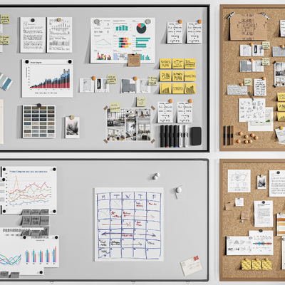 Modern Whiteboard Sketch Board Cork Board Writing Board