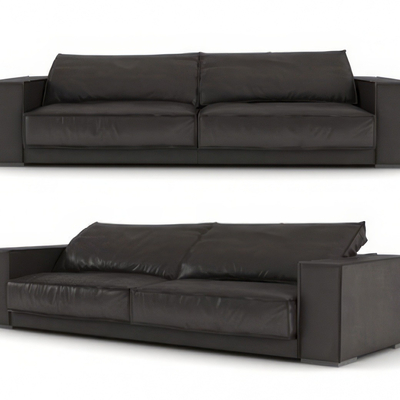 Baxter leather two-seat sofa