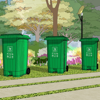 Garbage collection station sorting dustbin independent dustbin public dustbin