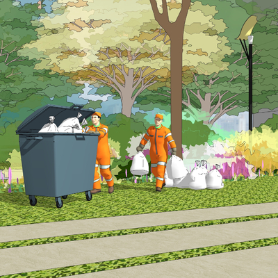 Garbage collection station sorting dustbin independent dustbin public dustbin