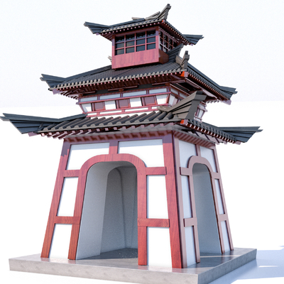 Chinese-style ancient bell tower Chinese-style tower