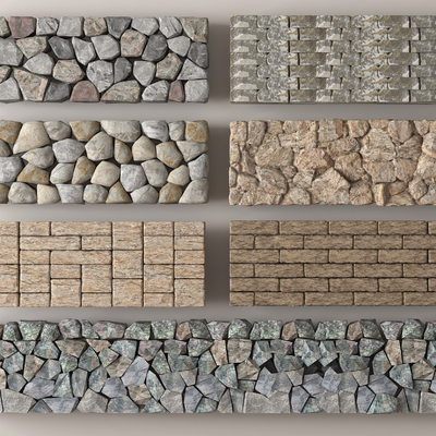 Modern rubble wall dry base stone wall country fence