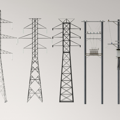 Electric pole High voltage electric line tower Transmission tower Signal tower