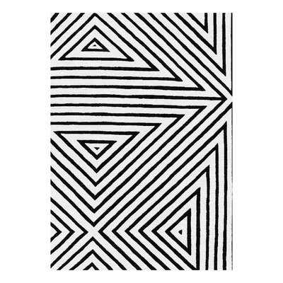 black and white geometric carpet