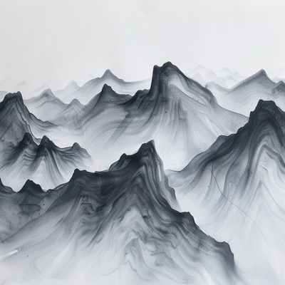 New Chinese abstract mountains and mountains wallpaper