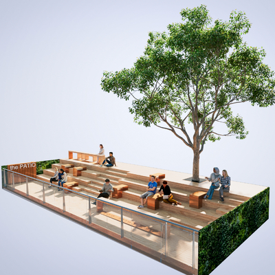 Outdoor rest step platform