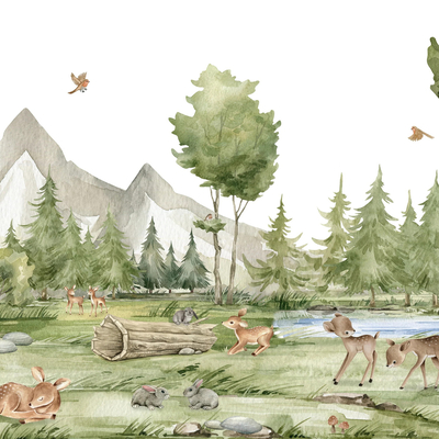 Children Wallpaper Mural Cartoon Forest Animal Wallpaper