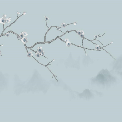 New Chinese Style Plum Blossom Mural Wallpaper