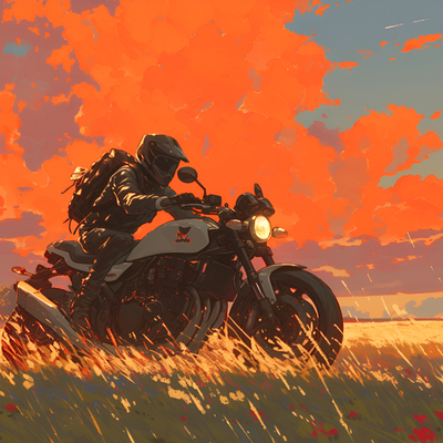 Colorful Cool Cyberpunk Style People Riding Motorbikes Wallpaper