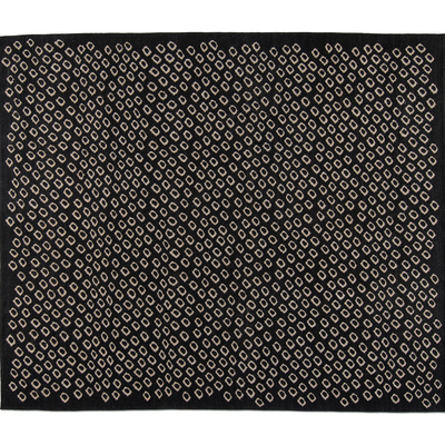 Black geometric carpet