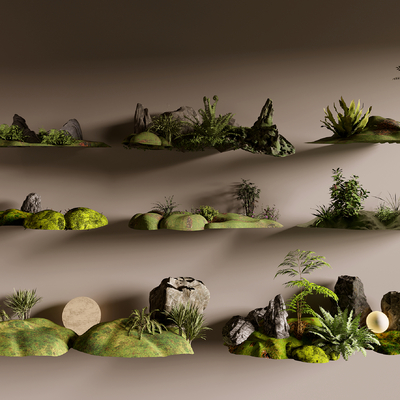 Moss sketch rockery scenery