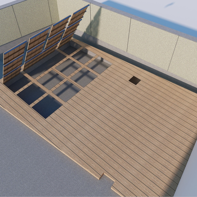 Courtyard anticorrosive wood fish pond wooden platform floor