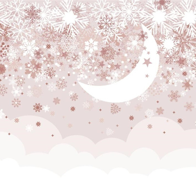 Children's room pink moon wallpaper