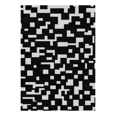 black and white geometric carpet